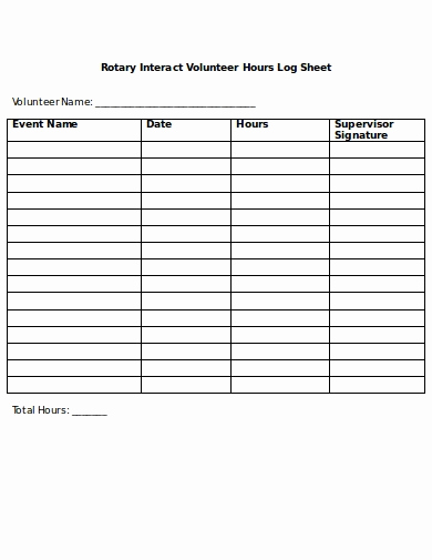 Community Service Hours Certificate Template Best Of 10 Volunteer Hours Log Templates In Doc Pdf