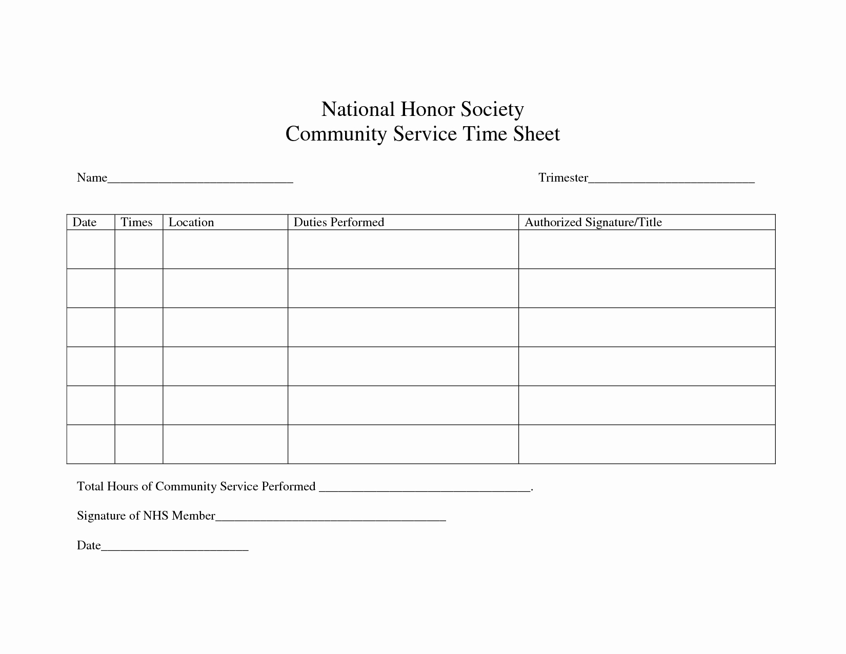 Community Service Hours Certificate Template Best Of Image Result for National Junior Honor society Service