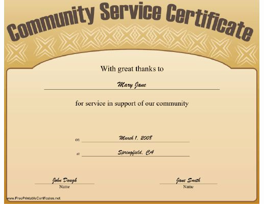 Community Service Hours Certificate Template Luxury This Munity Service Certificate Expresses Great Thanks