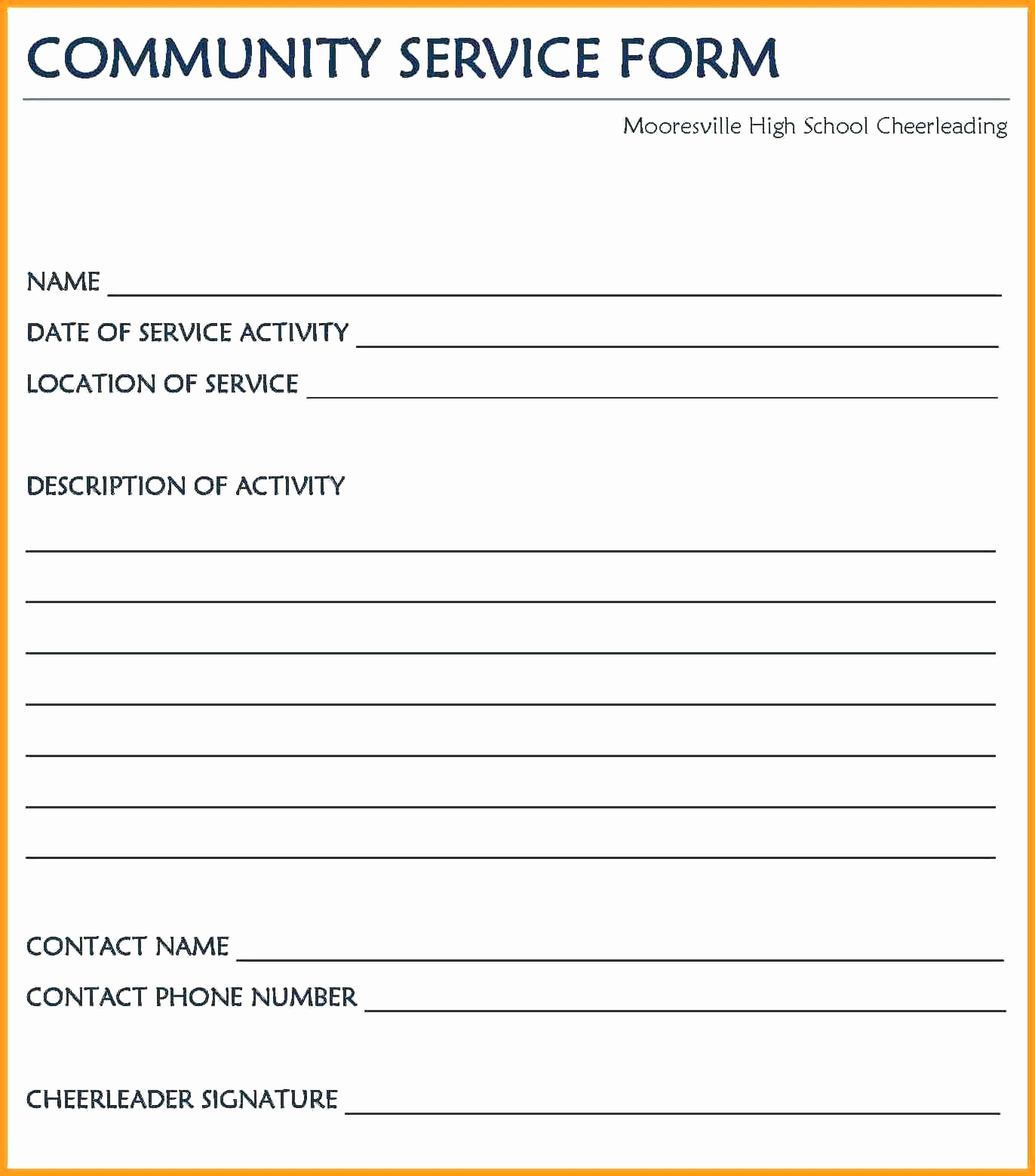 Community Service Hours Certificate Template Unique Munity Service Template