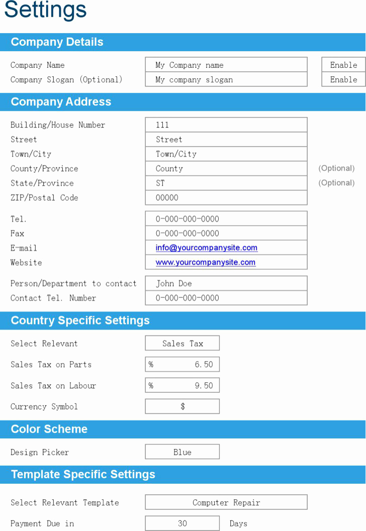 Computer Repair Invoice Template Best Of 6 Repair Invoice Templates Free Download