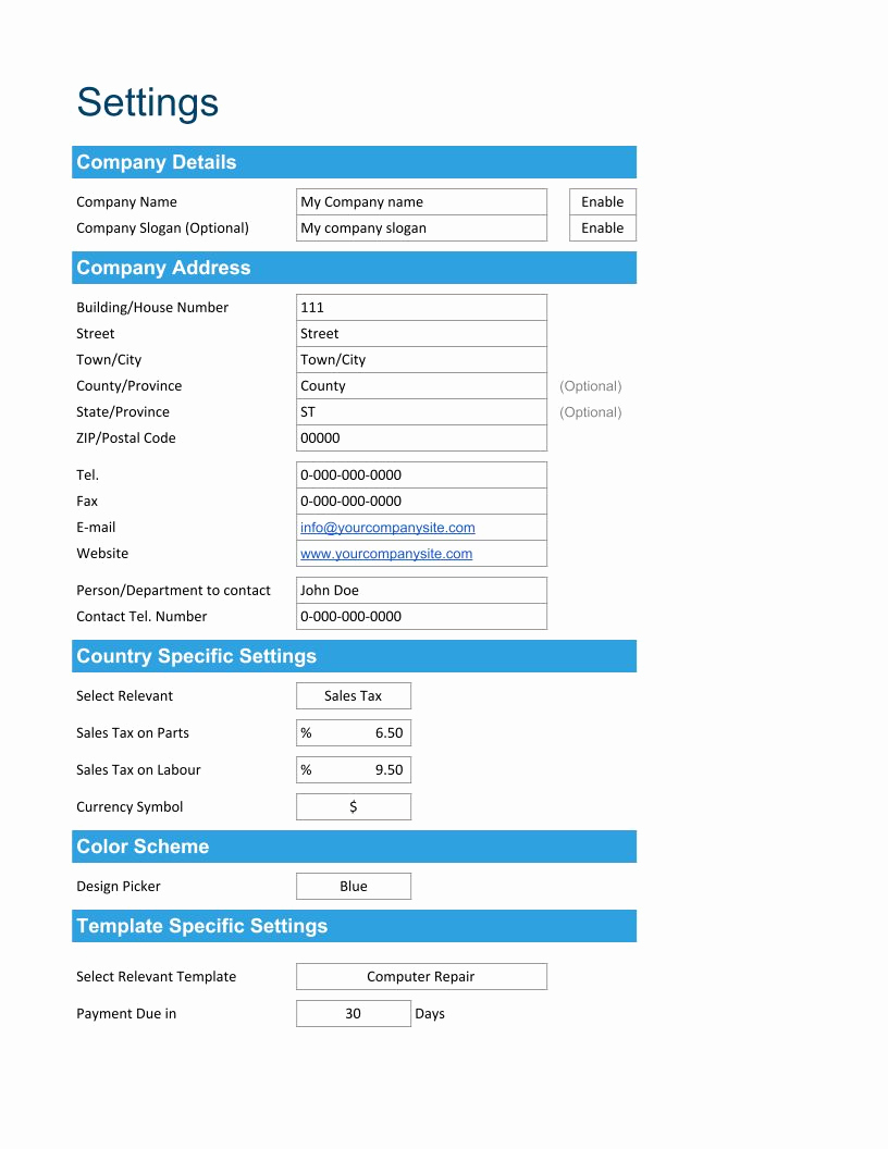 Computer Repair Invoice Template Inspirational Puter Repair Invoice Template Pdf Google Sheet