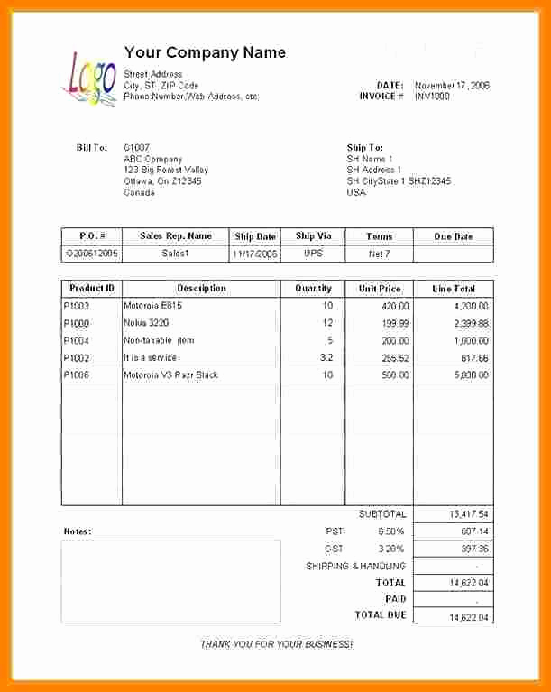 Computer Repair Invoice Template Luxury 6 Puter Sales and Services Bill format