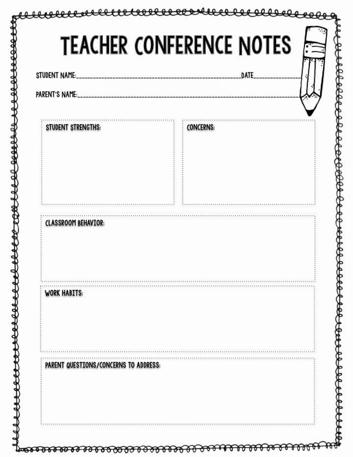 Conference Notes Template for Teachers Awesome 83 Best Ils Iep Resources Images On Pinterest