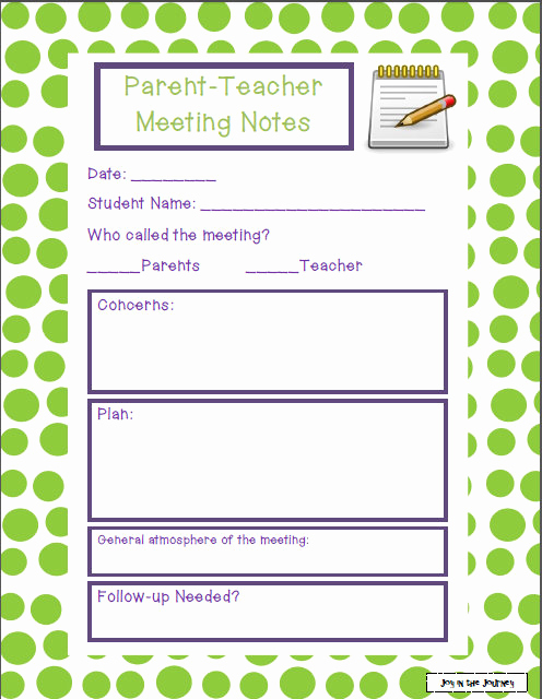 Conference Notes Template for Teachers Best Of Fifth Grade Freebies Successful Parent Teacher Meetings