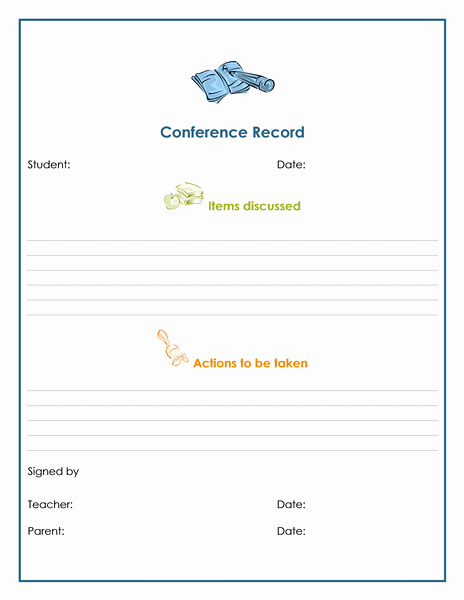 Conference Notes Template for Teachers Best Of Parent Munication Log Template