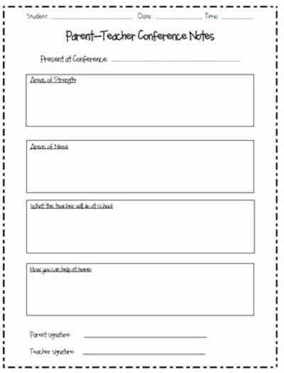 Conference Notes Template for Teachers New &quot;parent Teacher Conference Notes&quot; form School Planning
