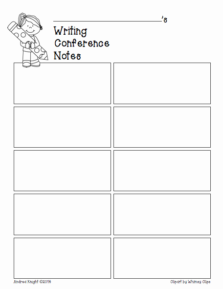 Conference Notes Template for Teachers New Reading &amp; Writing Student Conferences Recording Sheets