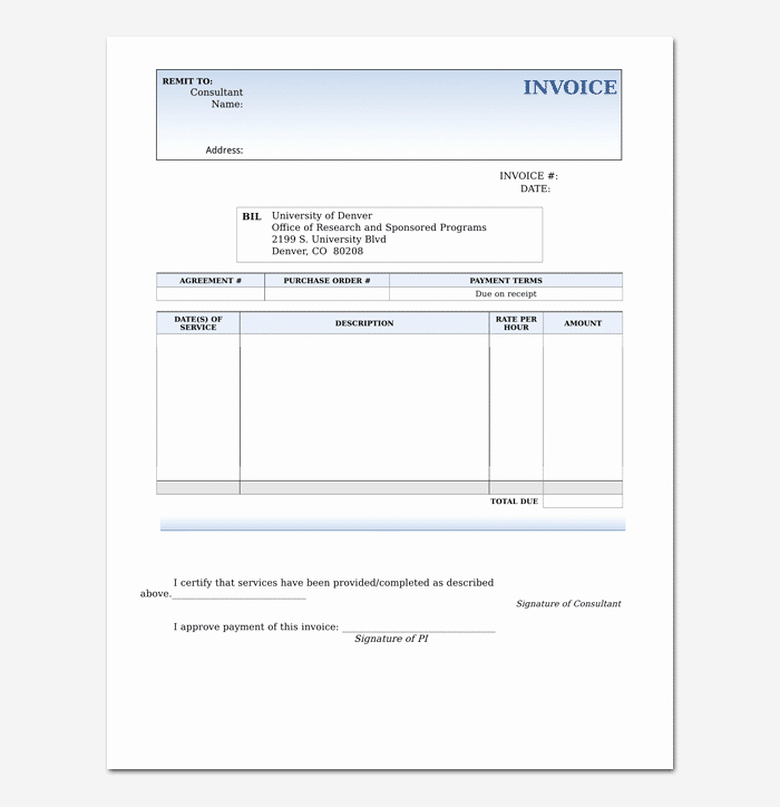 Consultant Invoice Template Excel Beautiful Consultant Invoice Template for Word Excel &amp; Pdf