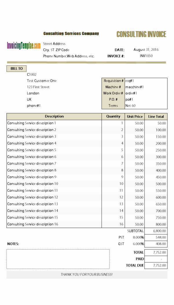 Consultant Invoice Template Excel Fresh Consulting Invoice Spreadsheet Templates for Busines