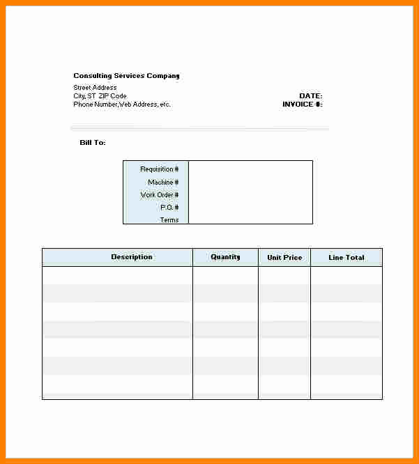 Consultant Invoice Template Excel Luxury 9 Consultant Bill format In Word