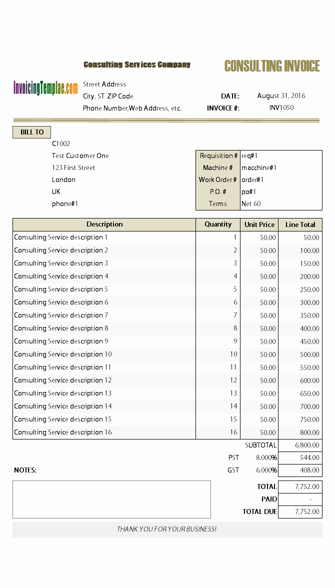 Consultant Invoice Template Excel New Consulting Invoicing form