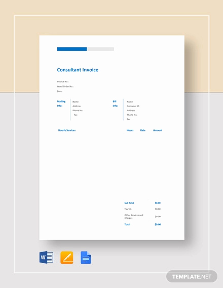 Consultant Invoice Template Excel Unique 10 Consulting Consultant Invoice Templates Docs Pdf