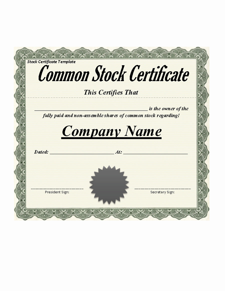 Corporate Stock Certificate Template Beautiful 40 Free Stock Certificate Templates Word Pdf Templatelab