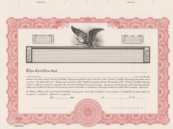 Corporate Stock Certificate Template New Llc Stock Certificates