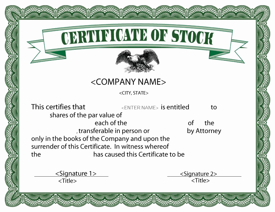 Corporate Stock Certificate Template Word Awesome 41 Free Stock Certificate Templates Word Pdf Free