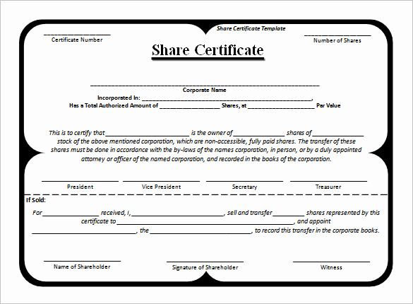 Corporate Stock Certificate Template Word Elegant 24 Stock Certificate Templates Psd Vector Eps