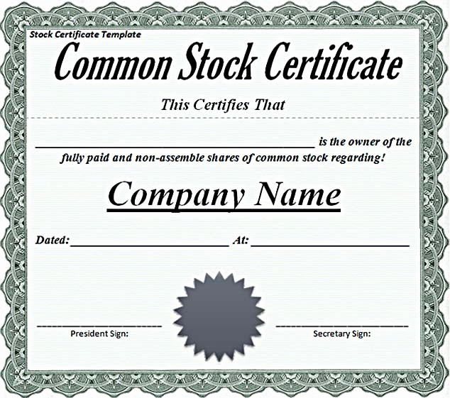 Corporate Stock Certificate Template Word Fresh Stock Certificate Template Free In Word and Pdf