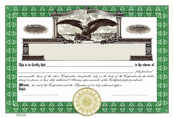 Corporate Stock Certificates Template Free Awesome Free Stock Certificate Template Free Printable Documents