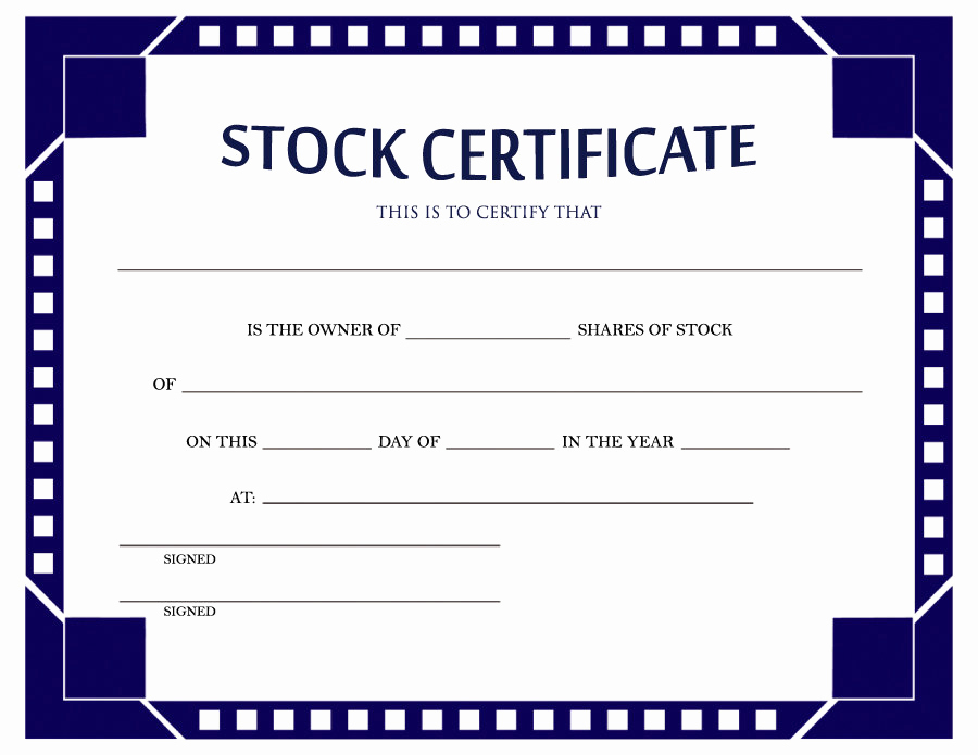 Corporate Stock Certificates Template Free Luxury 40 Free Stock Certificate Templates Word Pdf Templatelab