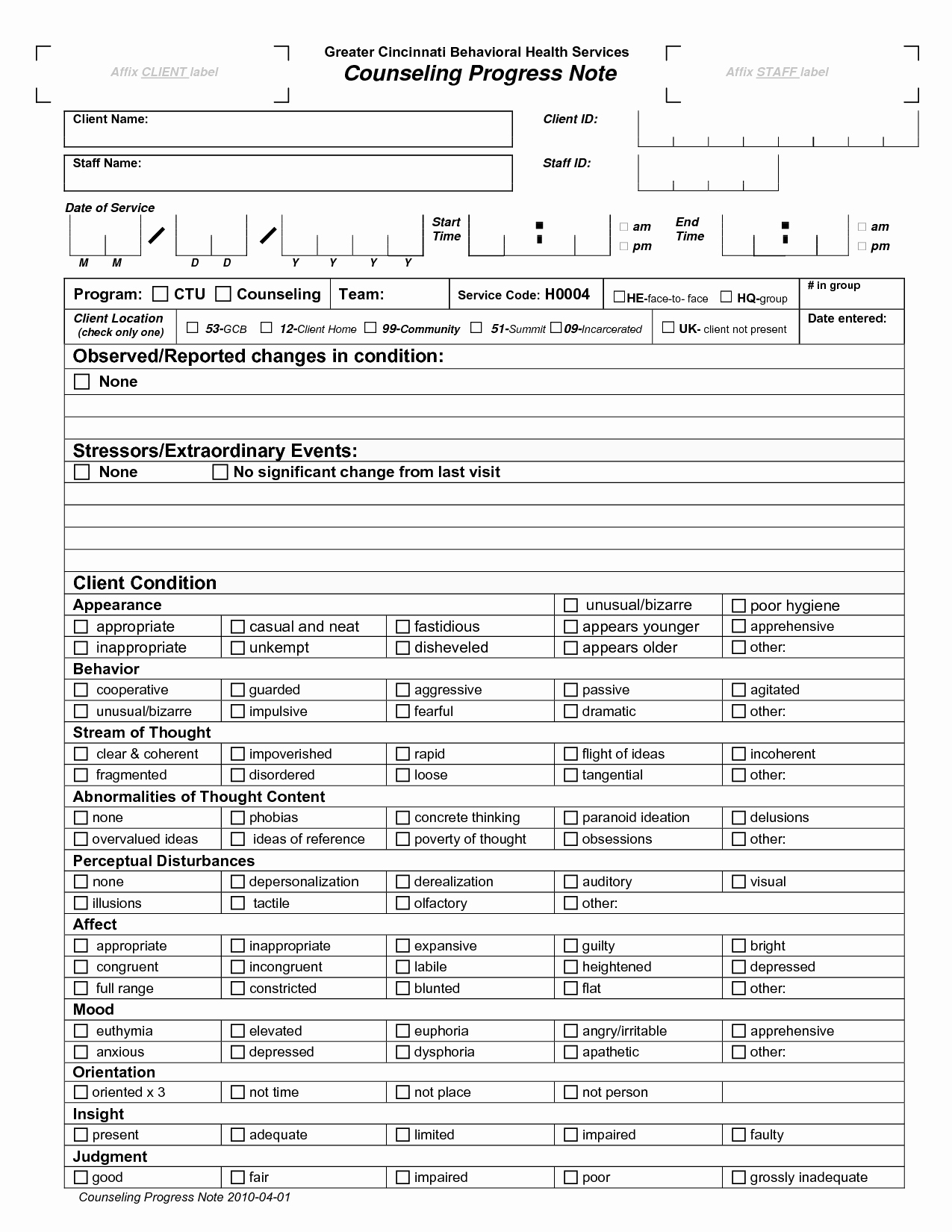 Counseling Case Notes Template Elegant Progress Note Template for Mental Health Counselors