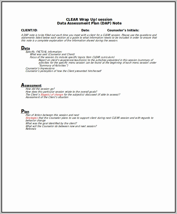 Counseling Case Notes Template Fresh Dap Notes Example – Laustereo