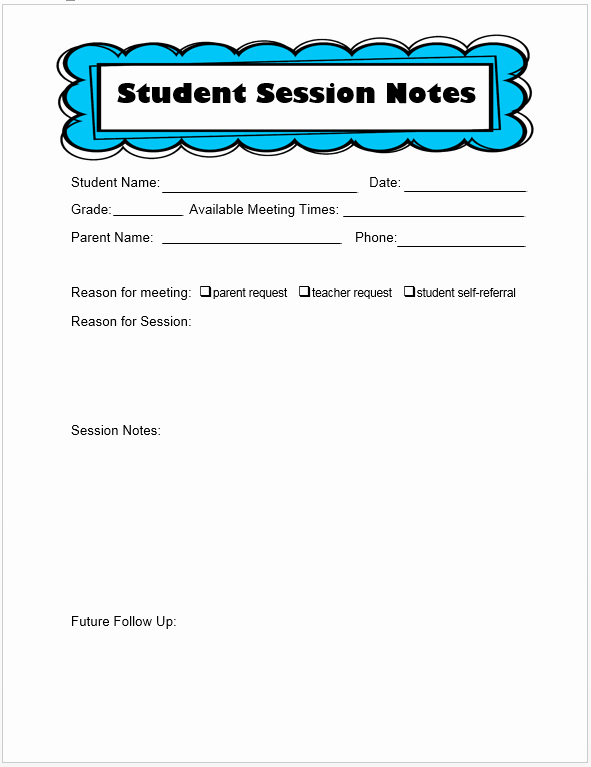 Counseling Session Notes Template Best Of Keeping Track Of Counseling Notes the Middle School