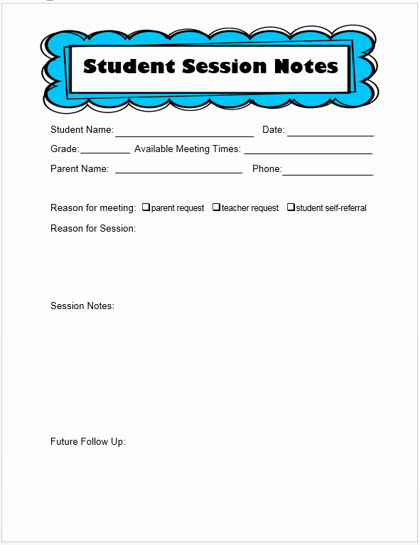 Counseling Session Notes Template Best Of Keeping Track Of Counseling Notes the Middle School