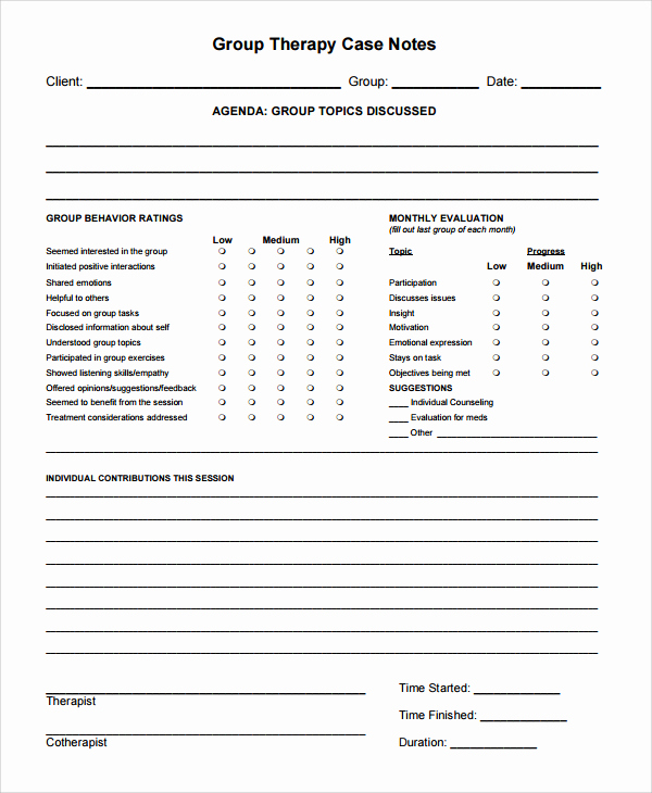 Counseling Session Notes Template Luxury Psychotherapy Progress Note Template Pdf