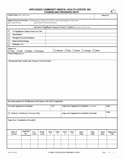Counseling soap Note Template Awesome Counseling Progress Note Template