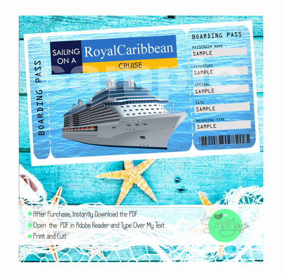 Cruise Gift Certificate Template Beautiful Royal Caribbean Cruise Printable Ticket Boarding Pass