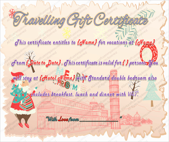 Cruise Gift Certificate Template Best Of 9 Travel Gift Certificate Templates Doc Pdf Psd