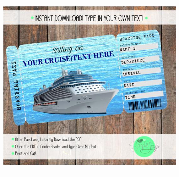 Cruise Gift Certificate Template Inspirational Printable Cruise Vacation Surprise Ticket Boarding Pass