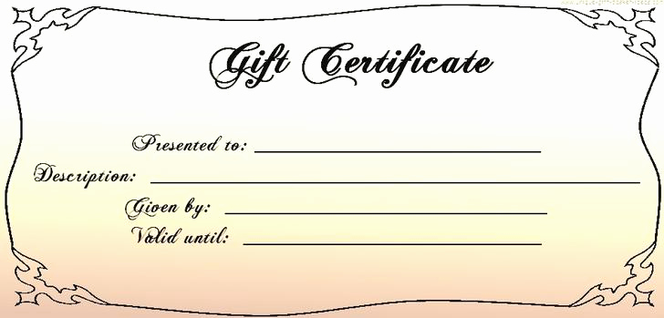 Custom Gift Certificate Template Elegant Gift Certificate Template