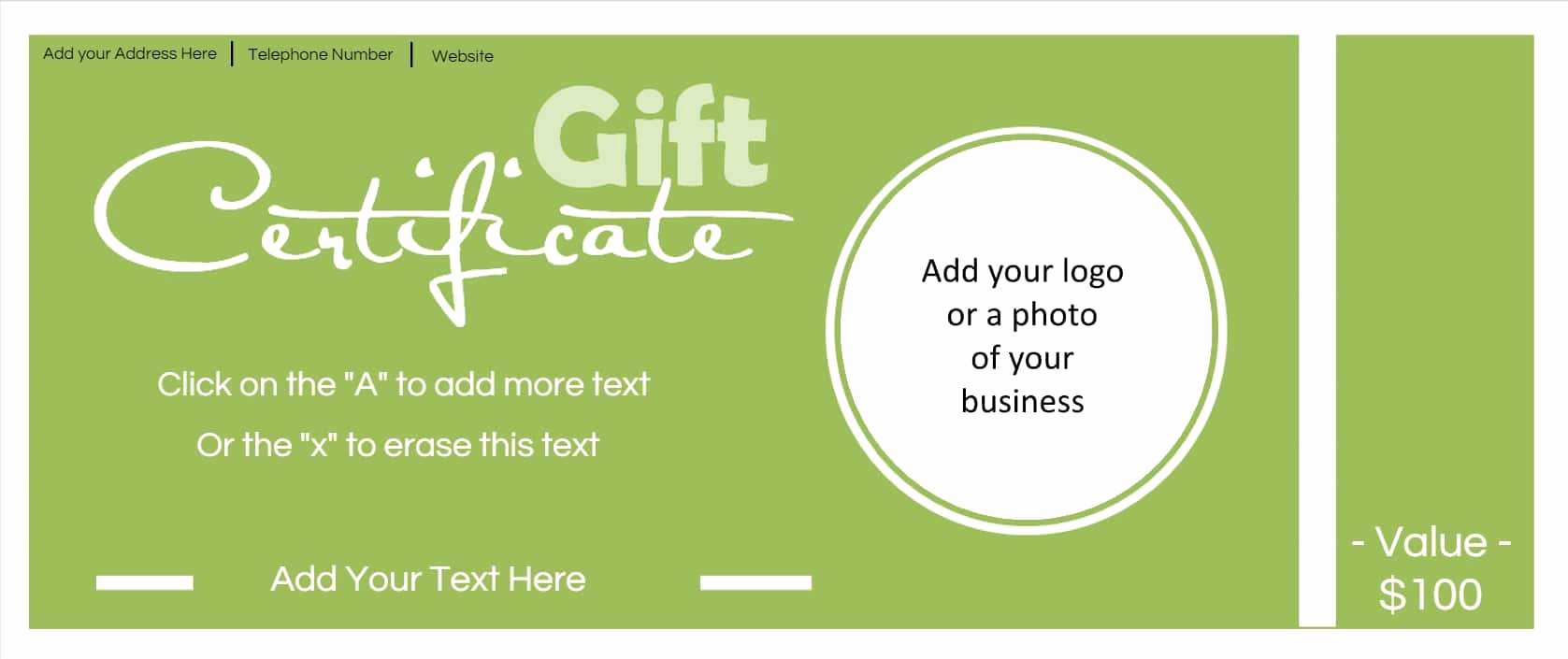 Custom Gift Certificate Template Free Fresh Gift Certificate Template with Logo