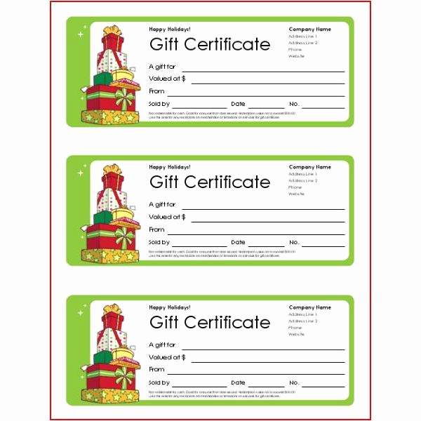 Custom Gift Certificate Template Free New Christmas Gift Templates Free and Easy Options