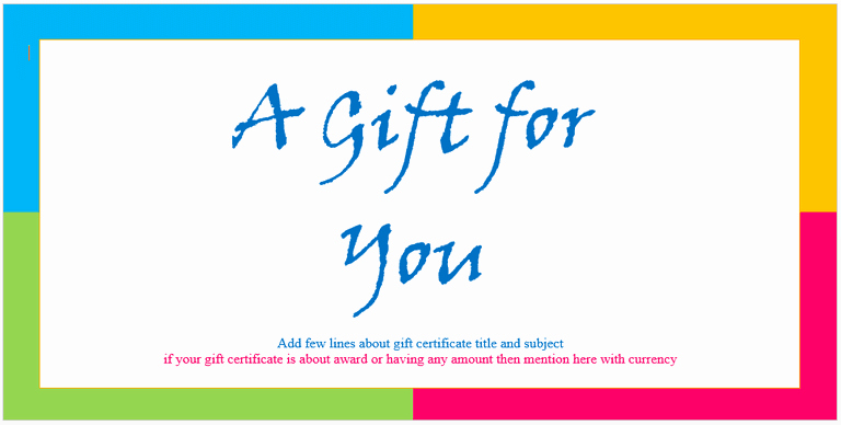 Custom Gift Certificate Template Fresh Custom Gift Certificate Templates for Microsoft Word