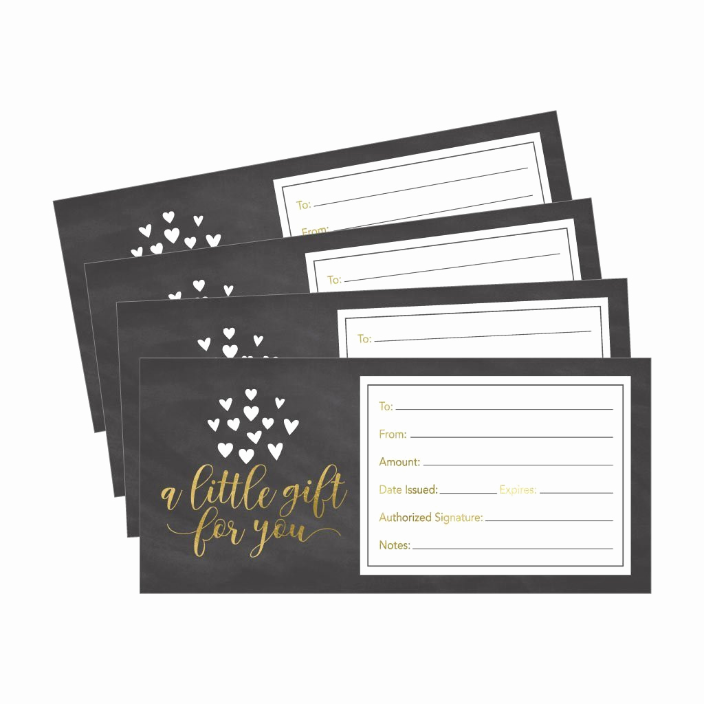 Custom Gift Certificate Template Inspirational 25 4x9 Cute Rustic Blank Gift Certificate Cards for