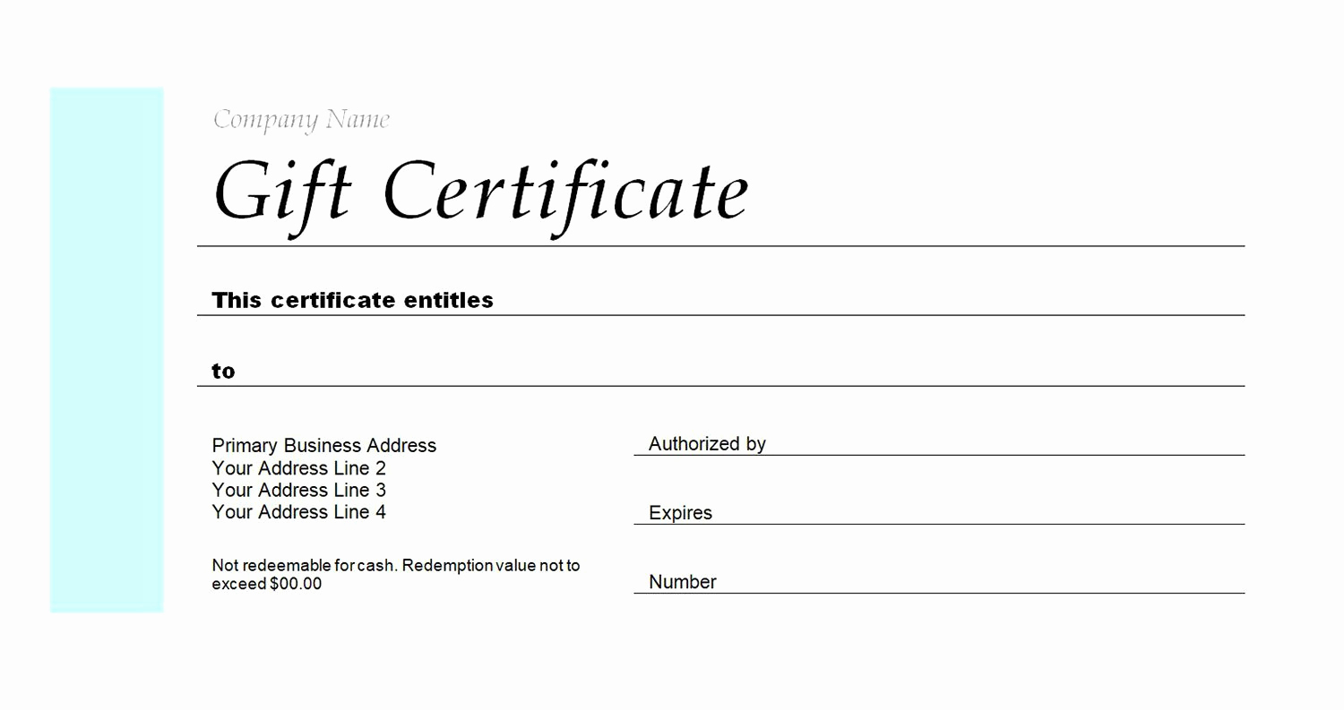 Custom Gift Certificate Template New Gift Certificate Make Your Own