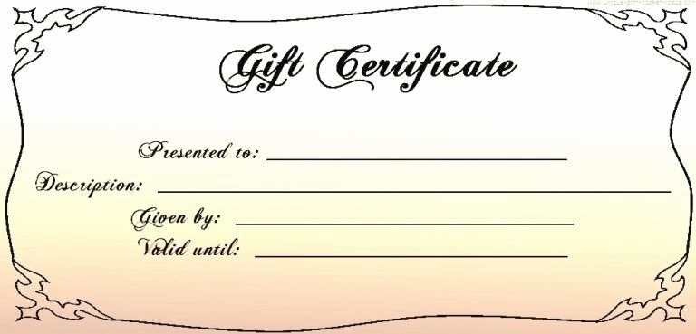 Custom Gift Certificate Template New Templates for Gift Certificates Free Downloads Intended