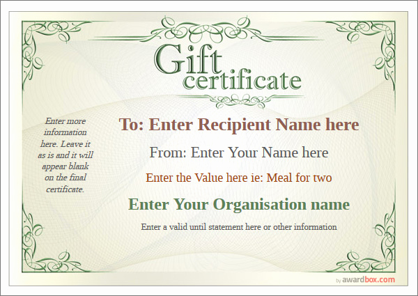 Customizable Gift Certificate Template Best Of Gift Certificate Free High Quality Templates