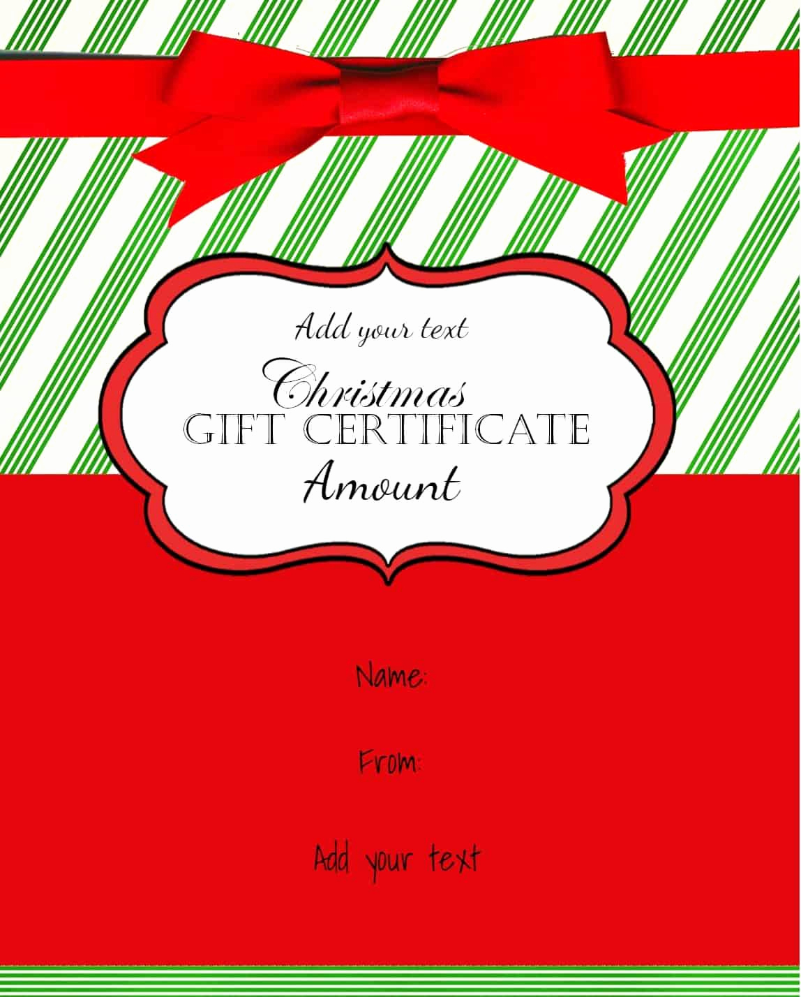 Customizable Gift Certificate Template Lovely Free Christmas Gift Certificate Template
