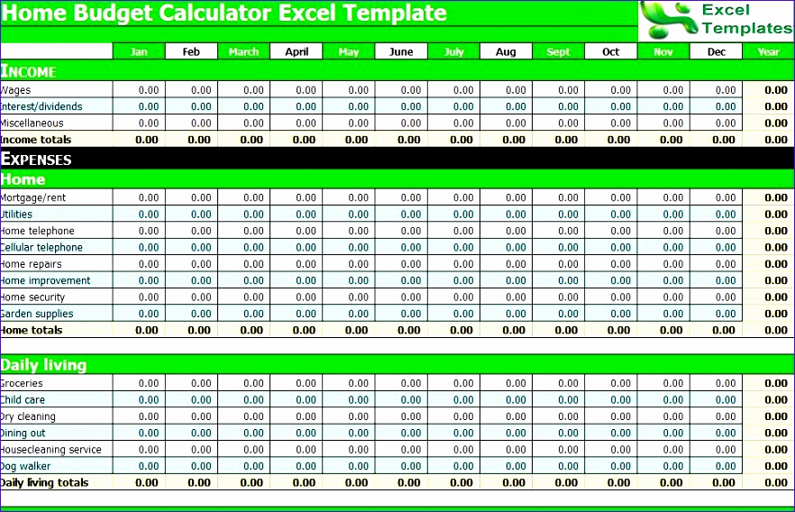 Daily Budget Template Excel Fresh 10 Excel Daily Bud Template Exceltemplates