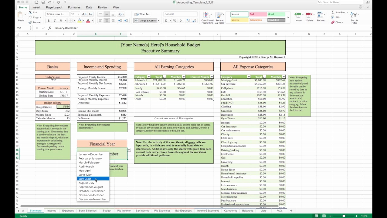 Daily Budget Template Excel Inspirational Household Bud Template and Tutorial Excel