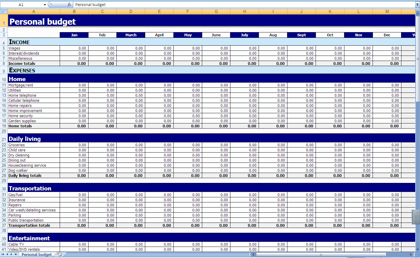 Daily Budget Template Excel Inspirational Monthly and Yearly Bud Spreadsheet Excel Template