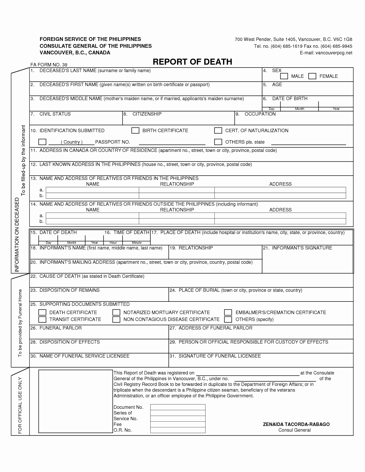 Death Certificate Template Word Best Of Death Certificate Template Microsoft Word