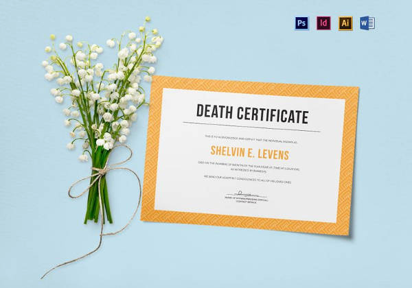 Death Certificate Template Word Elegant 13 Sample Death Certificate Templates Pdf Doc