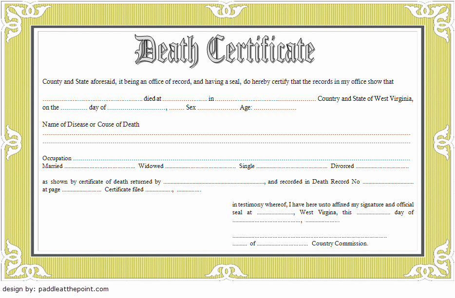 Death Certificate Template Word Unique Blank Death Certificate Template 7 Unwanted Documents