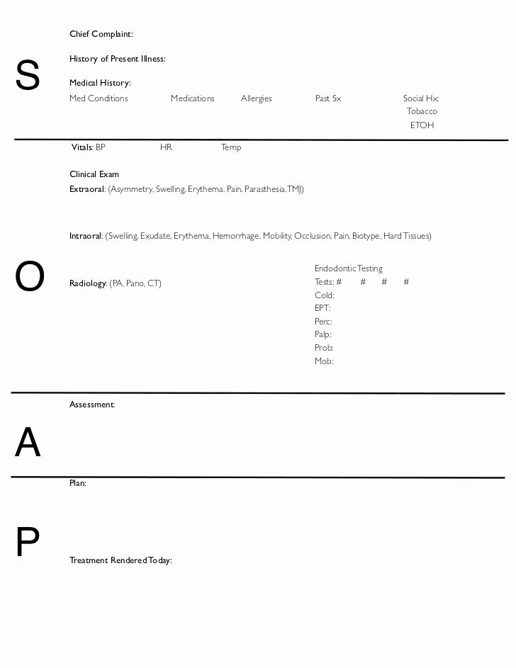 Dental Progress Notes Template Best Of soap Notes Dentistry Pages format