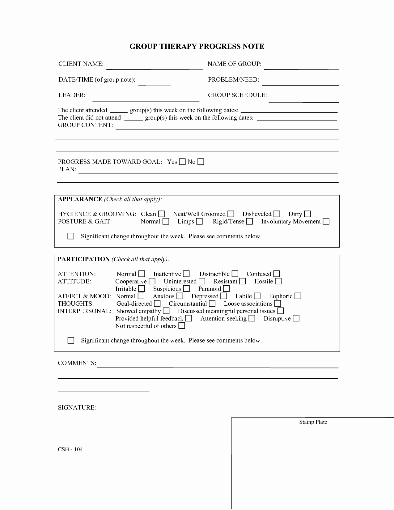 Dental Progress Notes Template Elegant Progress Note Template for Mental Health Counselors